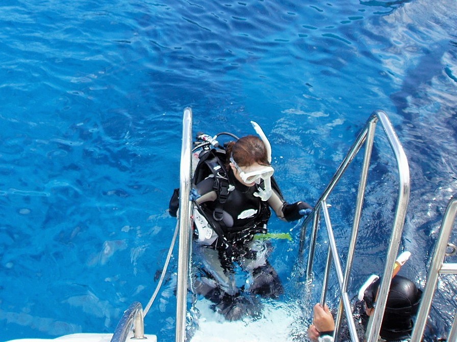 ボートダイビングのエキジット（EX）